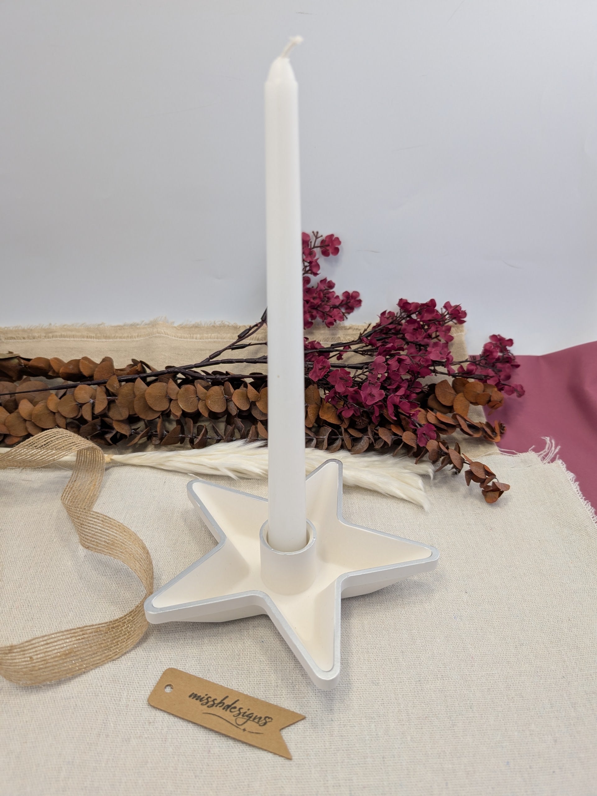 Eco resin star-shaped candle holder handcrafted jesmonite home decoration