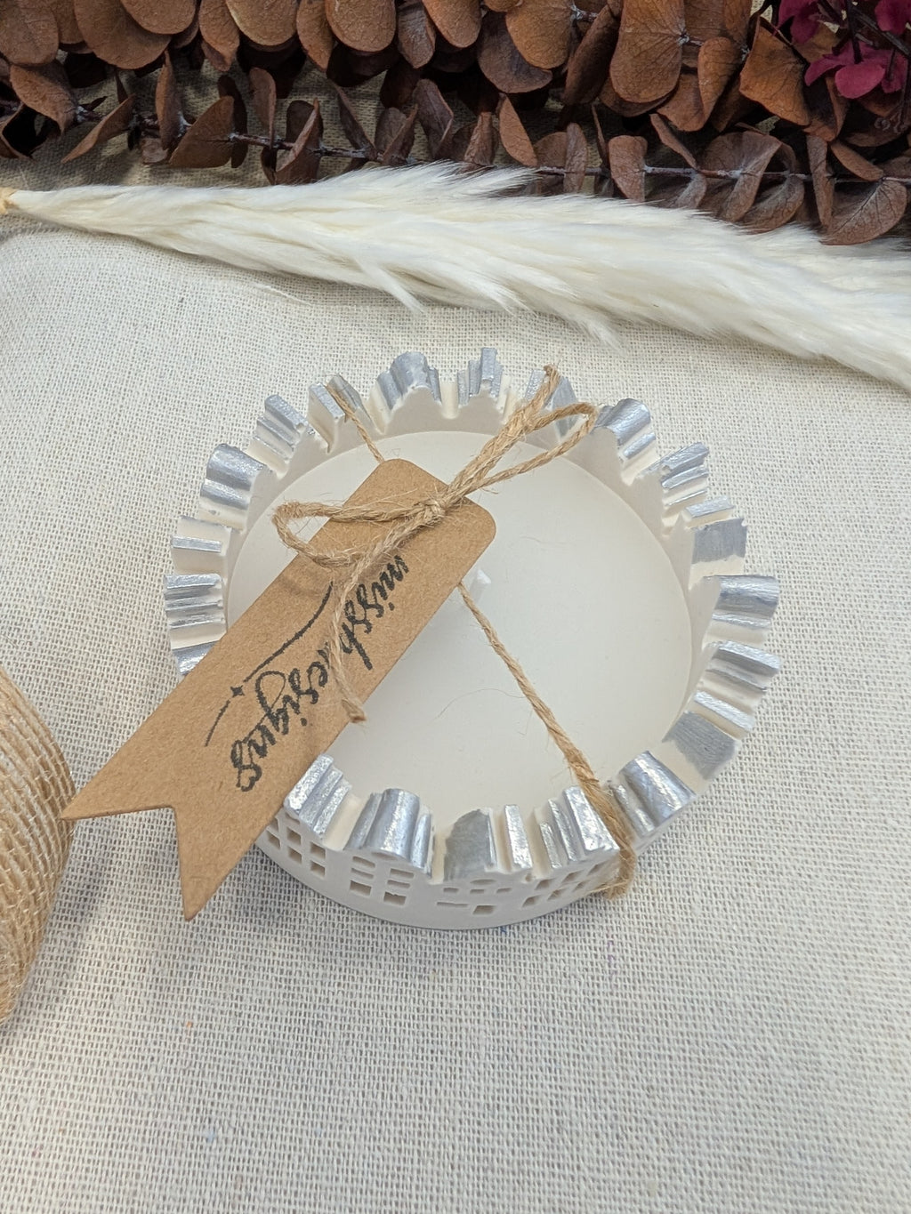 Eco Resin House Candle - Silver Trim