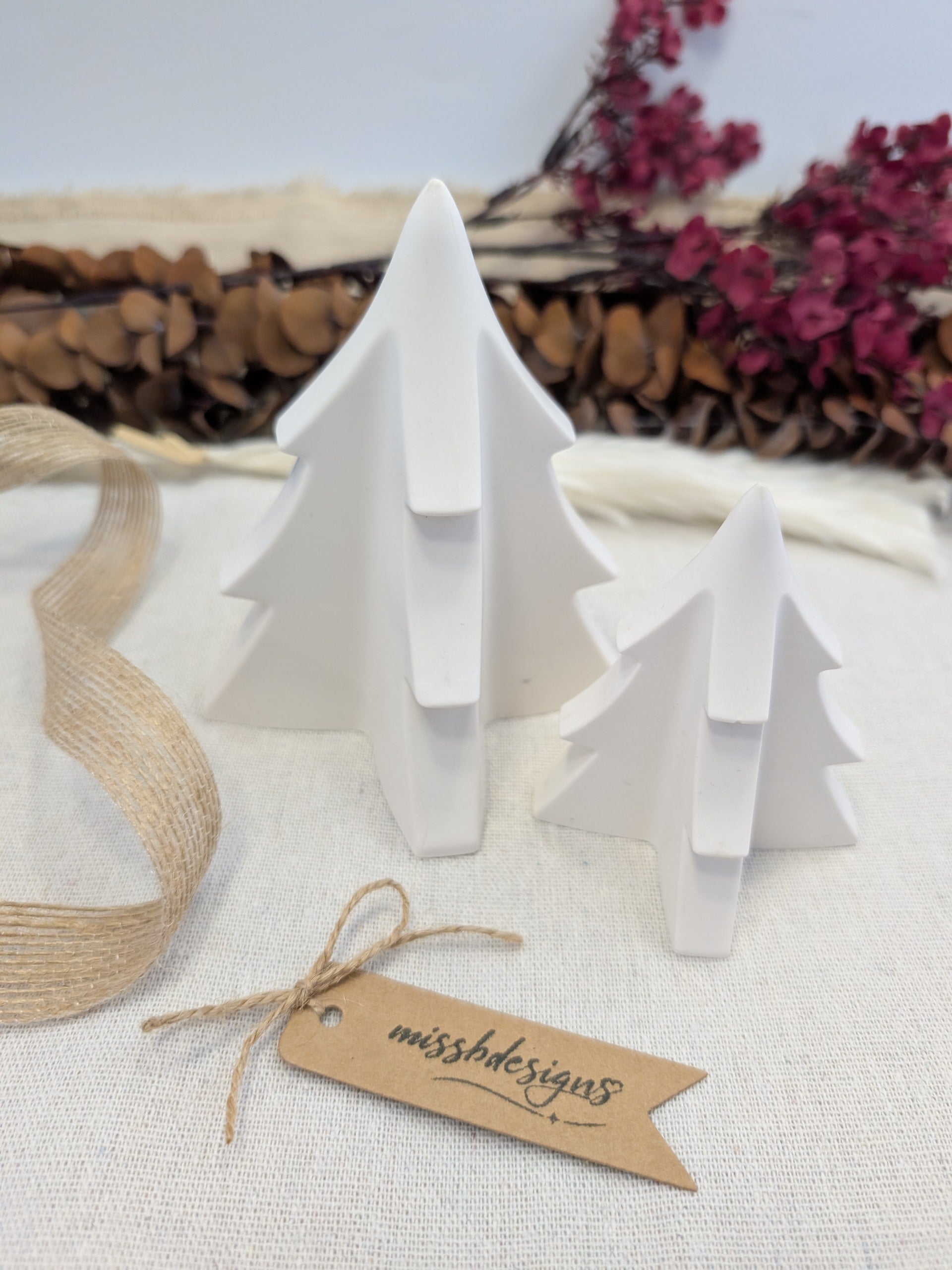 Eco resin Jesmonite handcrafted Christmas Tree ornament home decoration