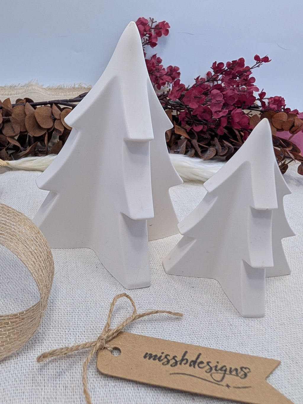 Off white christmas tree home decoration jesmonite hand crafted 