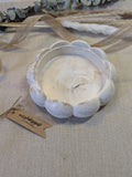 home decor flower shaped eco resin natural beige marbled trinket bowl dish jesmonite decor