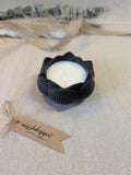 Lotus scented candle made from eco resin  home decor gift black handcrafted