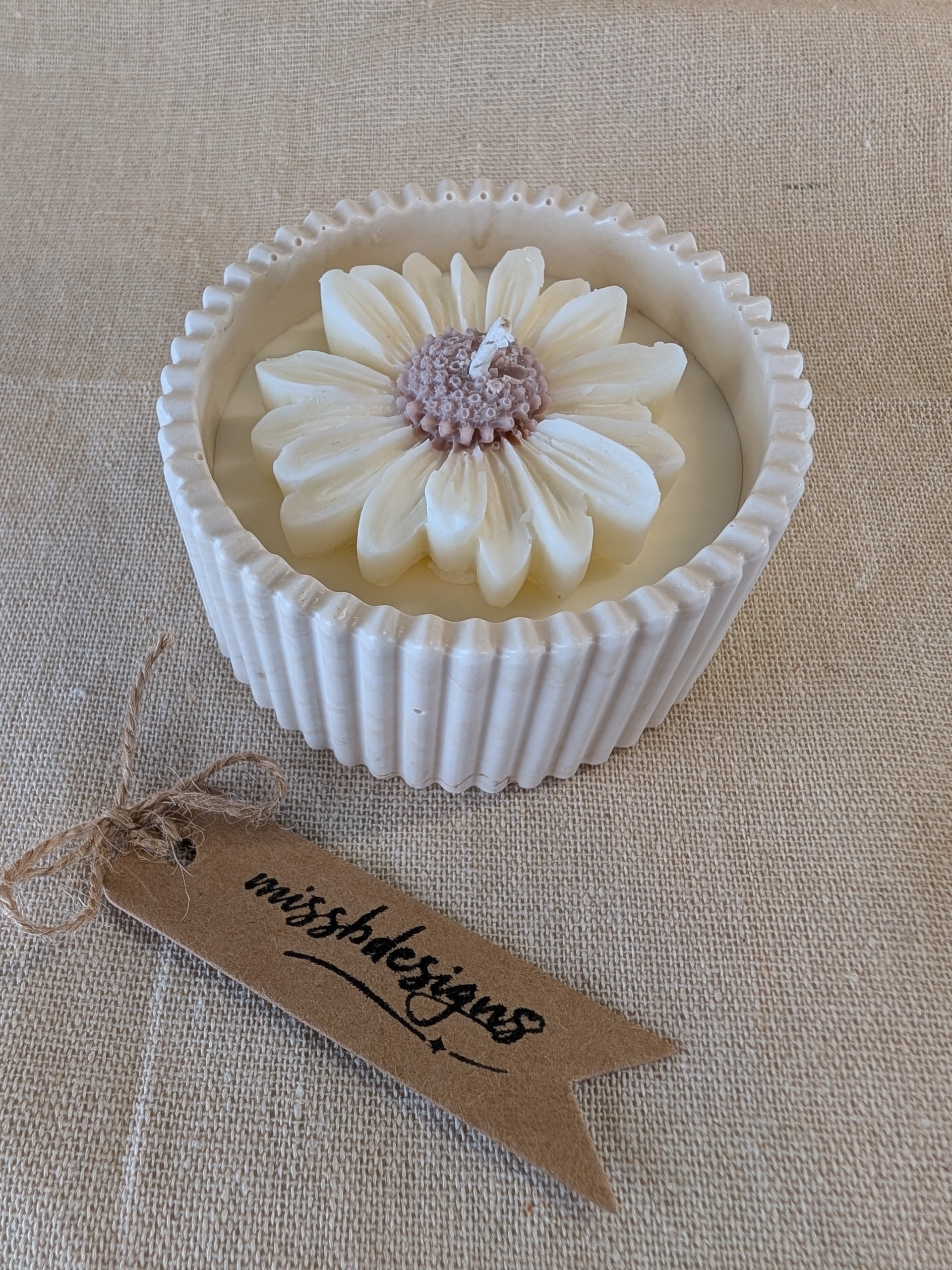 Baby shower new baby teddy and candle gift set in eco resin with soy wax  vanilla scented candle