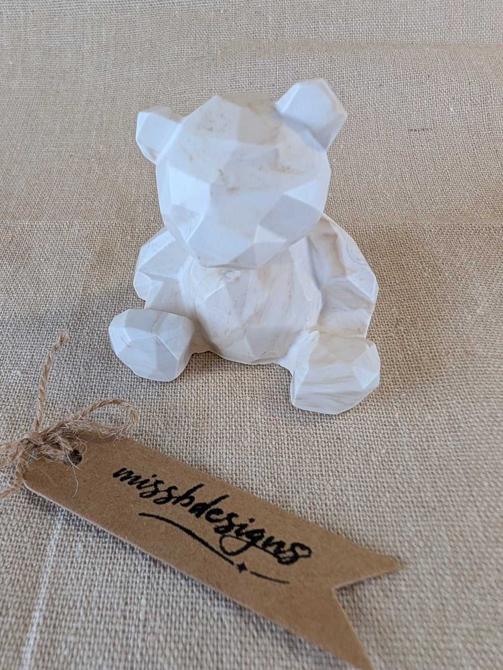 Baby shower new baby teddy and candle gift set in eco resin with soy wax  vanilla scented candle