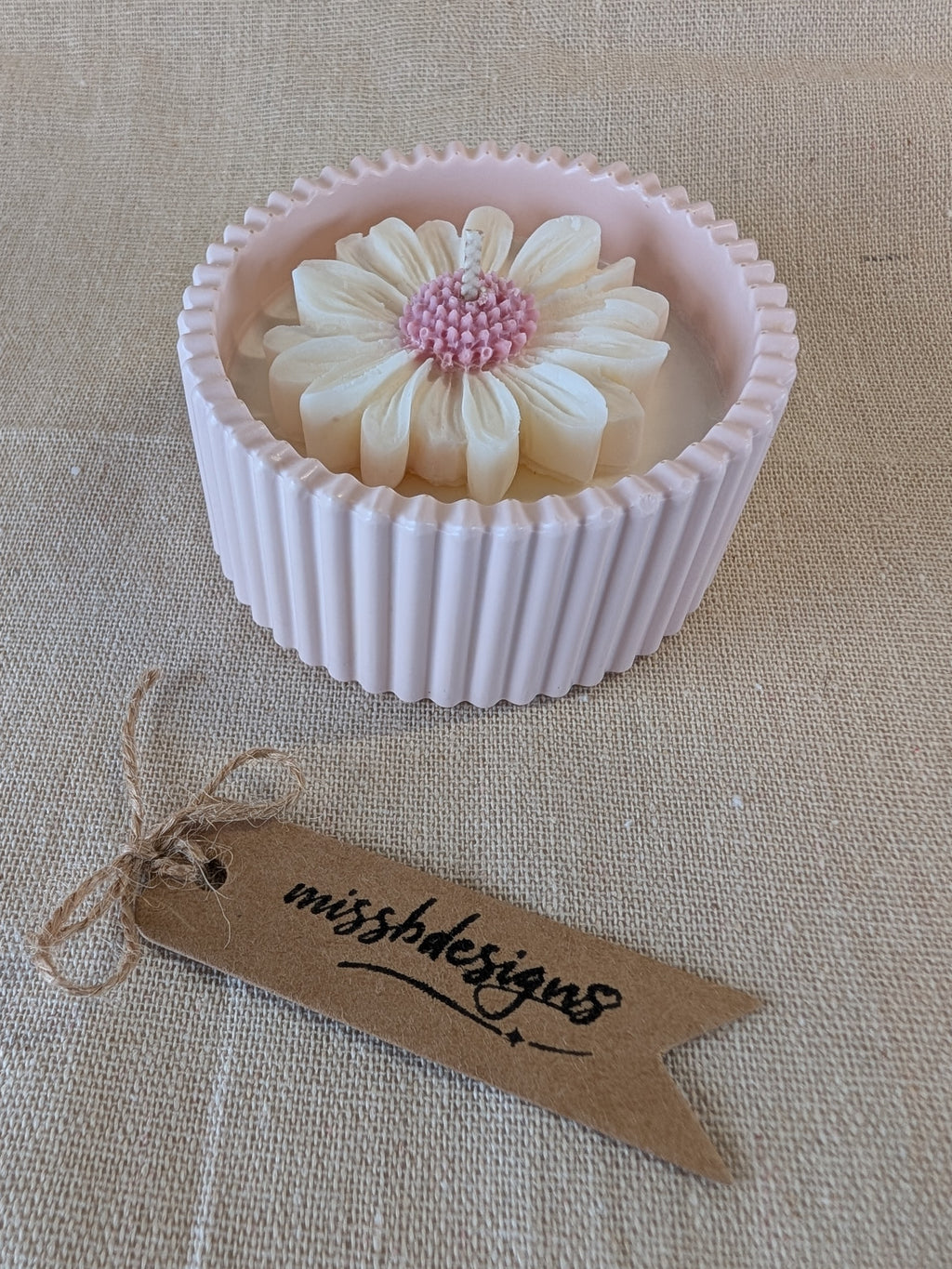 Baby shower new baby teddy and candle gift set in eco resin with soy wax  vanilla scented candle pink