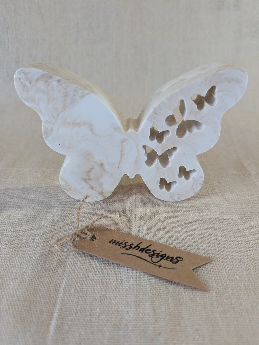 Natural marble effect eco resin Butterfly home decor ornament or gift gold leaf