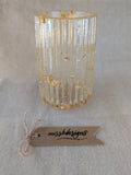 Gold Leaf ribbed handcrafted resin toothbrush holder vase