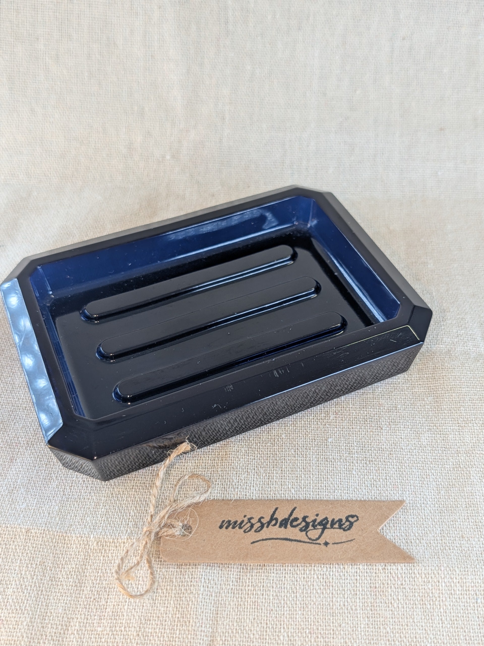 Dark Blue handcrafted soap dish