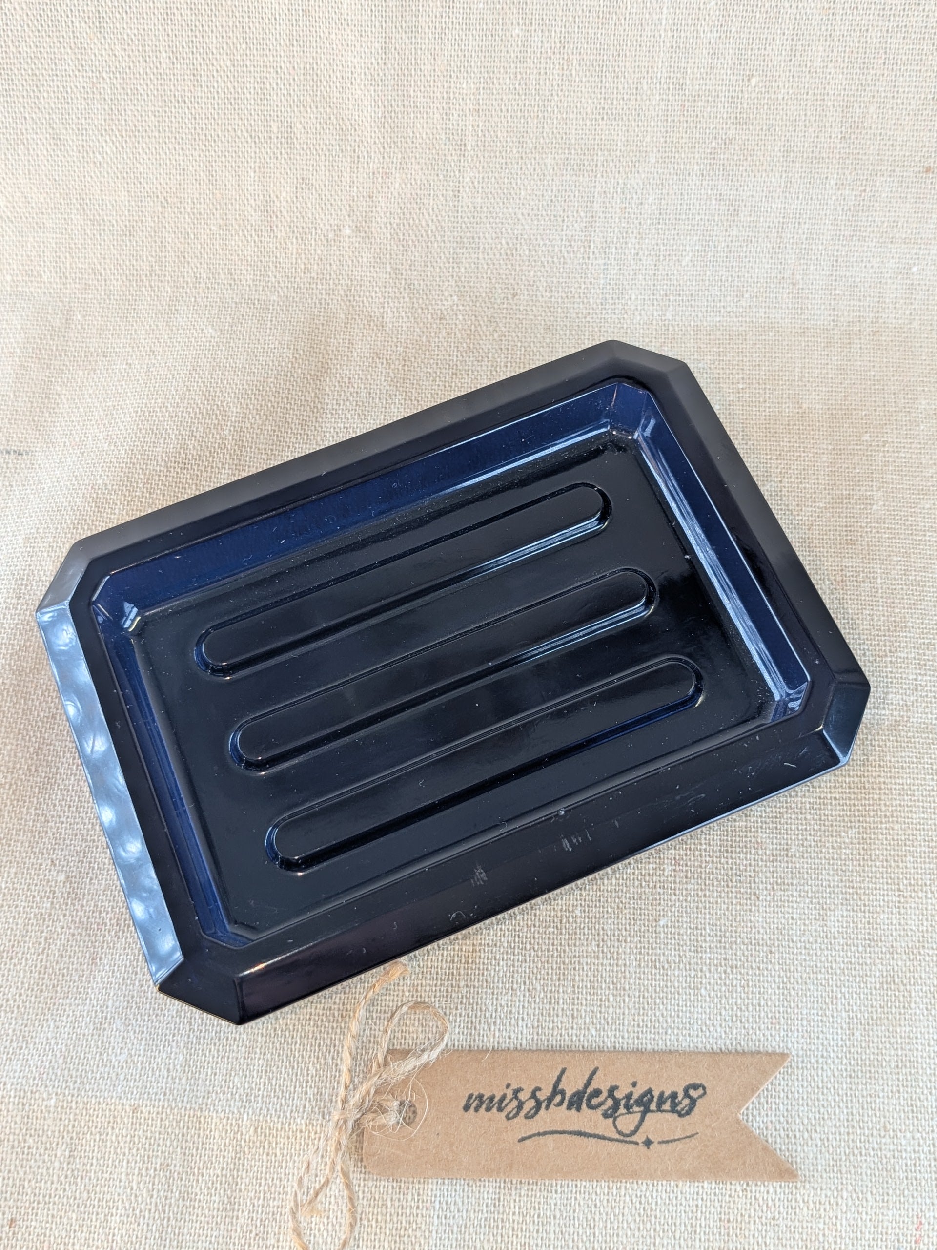 Dark Blue handcrafted soap dish