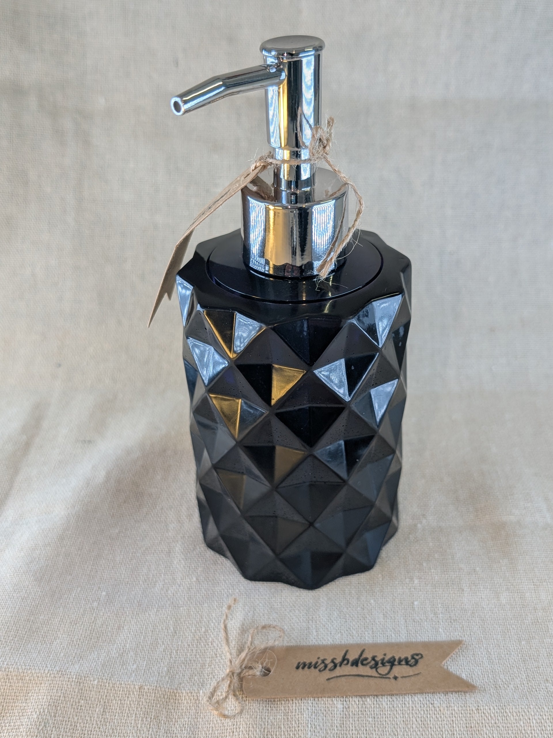 Dark Blue resin soap dispenser pump handcrafted