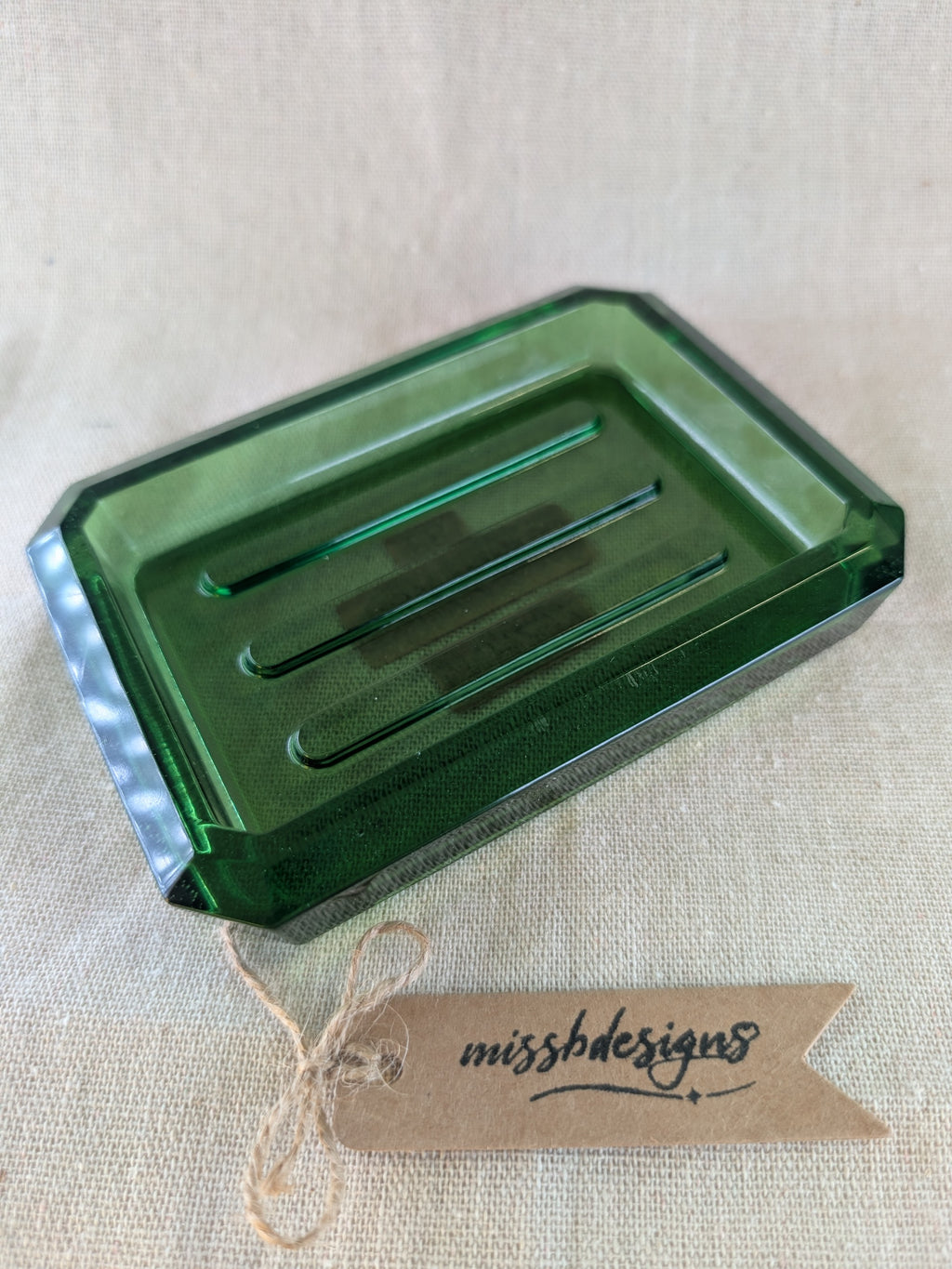 Fern Green resin handcrafted soap dish